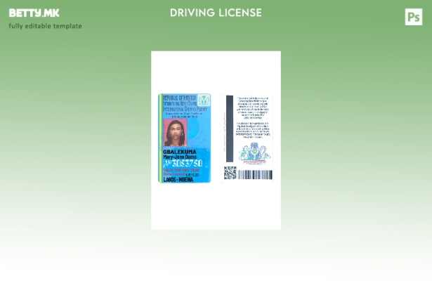 Шаблон за меѓународна возачка дозвола во модерен стил на Нигерија